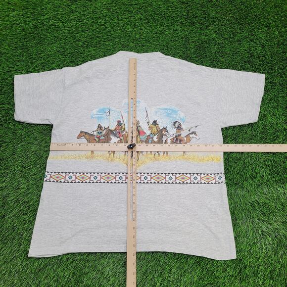 Vintage 1991 Native-American Shirt L/XL 23x28 Wrap-Around - Picture 3 of 16